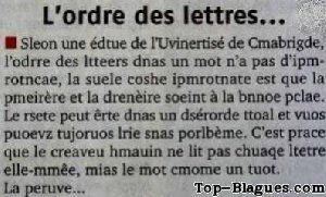 l'ordre des lettres, pas important ?